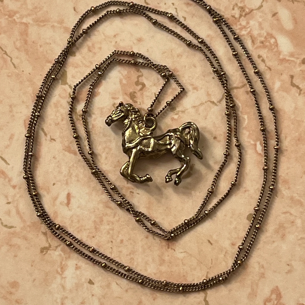 Gold Horse Pendant Necklace